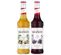 MONIN - Assortiment Sirop Fruit de la Passion & Sirop Violette - Pour Prosecco, Cocktail, Thé Glacé, Limonade - Arômes Naturels - Bouteille en Verre - 2 x 70 cl