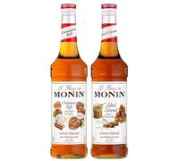 MONIN - Assortiment Sirop Saveur Roulé à la Cannelle et Saveur Caramel Salé - Pour Café, Chocolat Chaud, Capuccino ou Latte - Arômes Naturels - Bouteille en Verre - 2 x 70 cl