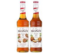 MONIN - Assortiment Sirop de Roulé à la Cannelle et Sirop de Citrouille Epicée pour boissons chaudes et gourmandes pour halloween - Arômes naturels - 2x70 cl