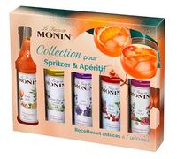 MONIN - Coffret pour cocktail pétillant à base de Prosecco, Spritz et Gin Tonic - Rose, Cassis, Fleur de Sureau, Mûre et Cerise Griotte - 5x5cl