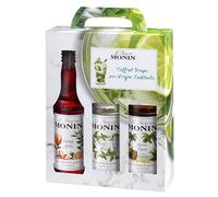 MONIN - Coffret MONIN de Sirops Pour Cocktail Sans Alcool - Sirop Saveur Rhum Sans Alcool/ Sirop d'Orange Pour Spritz/Sirop Saveur Mojito - Arômes Naturels - Bouteille en Verre - 3 x 25 cl
