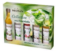 MONIN - Coffret MONIN Pour Cocktails Saveurs Coco/Fleur de Sureau/Mojito/Pamplemousse Rose/Passion - Pour Cocktail Avec ou Sans Alcool - Arômes Naturels - Bouteille en Verre - 5 x 5 cl