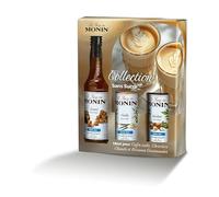 MONIN - Coffret sans sucre pour Boissons Chaudes - Caramel sans sucre, Noisette sans sucre et Vanille sans sucre - 3x25cl