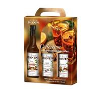 MONIN - Coffret Sirop MONIN pour Boissons Hivernales Saveurs Epices d'Hiver/Vanille/Pain d'Epices - Pour Café, Chocolat Chaud, Capuccino ou Latte - Arômes Naturels - Bouteille en Verre - 3 x 25 cl