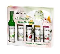 MONIN - Coffret Sirop MONIN Pour Gin Tonic Saveurs Rose/Fleur de Sureau/Fraise/Fruit de la Passion/Concombre - Pour Cocktail Avec ou Sans Alcool - Arômes Naturels - Bouteille en Verre - 5 x 5 cl