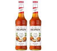 MONIN - lot de 2 bouteilles Sirop Saveur Citrouille Épicée - Pour Café, Chocolat Chaud, Capuccino ou Latte - Arômes Naturels - Bouteille en Verre - 2 * 70 cl
