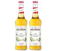 MONIN - lot de 2 bouteilles Sirop Saveur Fleur de Sureau - Pour Cocktail, Thé Glacé, Limonade - Arômes Naturels - Bouteille en Verre - 2 * 70 cl