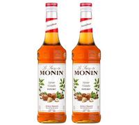 MONIN - lot de 2 bouteilles Sirop Saveur Noisette - Pour Café, Cappuccino, Latte et Chocolat Chaud - Arômes Naturels - Bouteille en verre - 2 * 70 cl