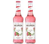 MONIN - lot de 2 bouteilles Sirop Saveur Rose - Pour Cocktail, Thé Glacé, Limonade - Arômes Naturels - Bouteille en Verre - 2 * 70 cl