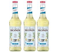 MONIN - lot de 3 bouteilles Vanille Sans Sucre - Pour Café, Chocolat Chaud, Capuccino ou Latte - Arômes Naturels - Bouteille en Verre - 3 * 70 cl