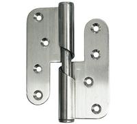 Monin - Paumelle helicoidale 100 x 86 mm-inox brosse - Main.Gauche - Dim mm.100 x 86 - Ø noeud mm.16 -