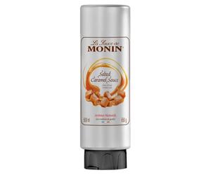 MONIN Sauce caramel salée premium 500ml pour frappe, dessert, cocktail, chocolats chauds et garnitures. Végétarien, sans noix, sans gluten. Saveur 100% naturelle. Bouteille souple pour une utilisation