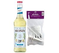 MONIN - Vanille Sans Sucre + 1 Pompe à Sirop - Pour Café, Chocolat Chaud, Capuccino ou Latte - Arômes Naturels - Bouteille en Verre - 70 cl