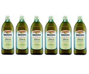 Monini Delicato Olio Extra Vergine di Oliva Lot de 6 huiles d'olive extra vierges 1 l