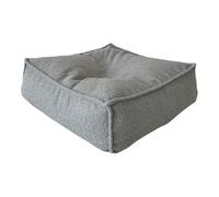 Monio for Kids - Petit pouf bouclé pour enfant gris - Housse lavable - Siège confortable pour chambre d'enfant - Pouf douillet - Matériaux respectueux de l'environnement
