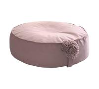 Monio for Kids Petit pouf rose avec pompon - Siège doux et confortable pour enfants - Housse lavable en velours - Idéal pour la chambre de bébé fille