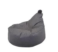 Monio for Kids Pouf Grausitz, avec pompon, pour enfants, siège confortable, en velours, lavable, pour garçons et filles