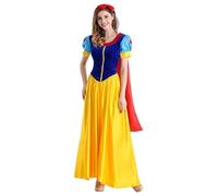 Monissy New front Déguisement Blanche Neige Princesse Femme Adulte Classique Costume Cosplay Carnaval Noël Anniversaire Halloween Soirée Fête Cérémonie Vêtements Partie,Jaune,S