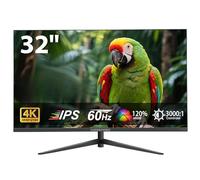 Moniteur 4K UHD de 32", écran d'ordinateur IPS rapide 3840 x 2160, contraste 3000:1, sRGB 120 %, filtre de lumière bleue, synchronisation libre, écran zéro cadre avec HDMI, DisplayPort pour la maison