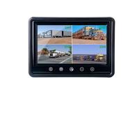 Moniteur 9 Pouces à écran partagé, 4 canaux vidéo, entrée 12-36 V, Broches, caméras de recul for remorque, Caravane, Camion, Camping-Car(4X 15m Kit)