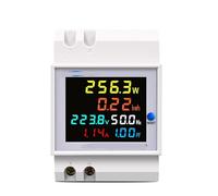 Moniteur AC 6 en 1 for rail DIN 110 V 220 V 100 A, tension, courant, facteur de puissance, kWh, énergie électrique, fréquencemètre, voltmètre, ampèremètre, 1 pièce(Built-in CT,AC 40-300V 100A)
