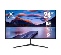 Moniteur Atlantis 24 pouces, écran 24" IPS 75Hz, Full HD 1920x1080, VGA HDMI DP, MULTIMEDIAL, FreeSync, sortie audio/casque, inclinaison, réponse 5ms, contraste 1000:1, angle 178/178, câble HDMI 1.5m
