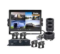 Moniteur avec écran VGA de 10.1 Pouces, système MDVR Mobile, 4X AHD 1080P, caméras Vue Avant et arrière, 12-36v, for véhicules camions Longs(64G)