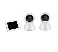 Moniteur Bébé 5 Pouces HD 1080P Avec 2 Caméras Interphone Bidirectionnel Berceuse Détection Automatique De Température De Vision Nocturne