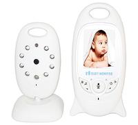 Moniteur Bébé, Moniteur Vidéo pour Bébé Sans Fil, Écran LCD, 2.4 GHz Vidéo Numérique, Vidéosurveillance Audio Bidirectionnelle Nocturne Vision - 【Blanc】