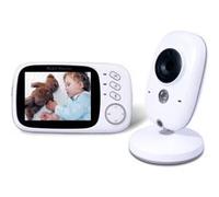 Babyphone GENERIQUE Moniteur Bébé Numérique sans Fil 2.4GHz, interphone Bidirectionnel, Vision Nocturne de 5m avec un écran LCD de 3.2 - Blanc