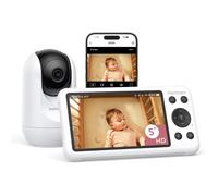 Moniteur Bébé WiFi Momcozy - Caméra HD 5"" 1080P Fixation Murale, Détection Mouvements/Pleurs
