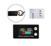 Moniteur Capacité de batterie 12V 24V 36V 48V 60V 72V 84V Multifonctions DC8-100V LCD Compteur de Batterie voltmètre avec alarme de capteur de température pour voitures, bateaux et camping-cars