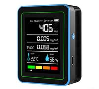 Moniteur d'air 5 fonctions pour la maison Détection de TVOC, température, humidité, PM2,5 et avec écran TFT de 2,8 pouces et intégration (noir)