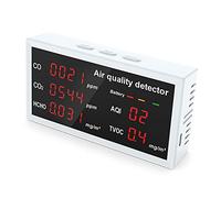 Moniteur d'air formaldéhyde HCHO TVOC CO2 5 en 1 multifonctionnel pour enregistrer les données en temps réel Détecteur Hcho Tvoc