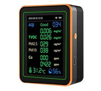 Moniteur d'air portable au design élégant PM2 5, AQI, température, humidité sans effort (MT22 Noir)