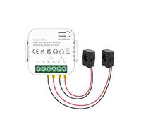 Moniteur d'alimentation intelligent WiFi à 2 canaux, ampèremètre à pince, 2 transformateurs de courant CT 80 A, contrôle par application, moniteur en temps réel, mesure de l'énergie solaire/domestique