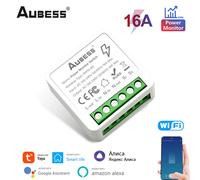 moniteur d'alimentation Tuya Zigbee ou commutateur WiFi,Module à 2 voies 16A avec Alice Alexa Google Home Smart Life App - Type WiFi Monitor