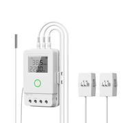 Moniteur d'alimentation WiFi Smart Home avec sonde de température, ampèremètre à pince, 2 transformateurs de courant CT 80 A, contrôle par application, moniteur en temps réel, pour énergie solaire