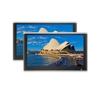 Moniteur D'appuie-tête De Voiture 13,3 Pouces Tablette Tactile 4 + 64 Go Lecteur Films Multimédia Prise en Charge du Casque/Entrée + Sortie HDMI Mise Miroir(464 Silver 13 inch 2)