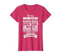 Moniteur d'auto-école Bien sur Je suis T-Shirt, Femme, Rouge Chiné, XL