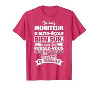 Moniteur d'auto-école Bien sur Je suis T-Shirt, Homme, Rouge Chiné, S