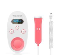 Moniteur De Battements De C¿Ur Pour Bébé, Écran Lcd Rétro Éclairé Couleur Rose + Gel Gratuit, Sonde 2mhz, Outils De Soins