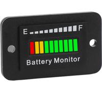 moniteur de batterie 12V 24V 48V 60V 72V LED Indicateur de jauge de carburant pour chariot de golf, chariot élévateur à fourche et tondeuse à gazon
