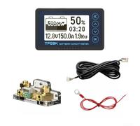 Moniteur de batterie, coulomb mètre 8-120 V, affichage du phosphate de fer au lithium, suivi des données en temps réel, haute précision 0,5 %, utilisation marine pour camping-car (lumière blanche 100