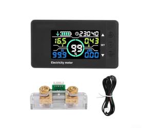 Moniteur de batterie LCD pour systèmes 12 V - Surveillance de la capacité - Détection de courant bidirectionnelle - Mesure en temps réel - Fonction mémoire avec shunt en cuivre - Pour camping-cars