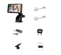Moniteur de bébé de voiture rotatif en temps réel de 17,8 cm, support réglable pour moniteur de bébé de voiture Plug and Play