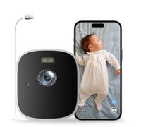 Moniteur de bébé intelligent avec support au sol, caméra de berceau 2K avec moniteur de respiration IA, caméra WiFi pour bébé, vision nocturne, suivi du sommeil de bébé, alertes de pleurs et de