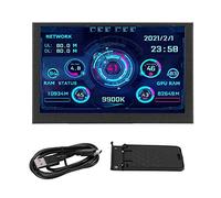 Moniteur de Boîtier PC Mini ITX, Moniteur de Données CPU PC 5 Pouces IPS USB TYPE C pour AIDA64 Affichage de la Température PC CPU GPU RAM Moniteur de Données, 4,8 X 3,1 Pouces