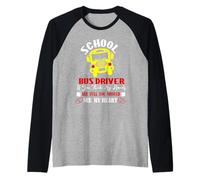 Moniteur de bus scolaire mains pleines voir mon cœur conducteur de bus scolaire Manche Raglan