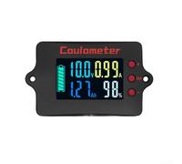 Moniteur de capacité de batterie LCD avec dérivation en cuivre 100 A et voltmètre ampèremètre pour camping-car, système solaire, vélo électrique et applications automobiles (écran couleur)